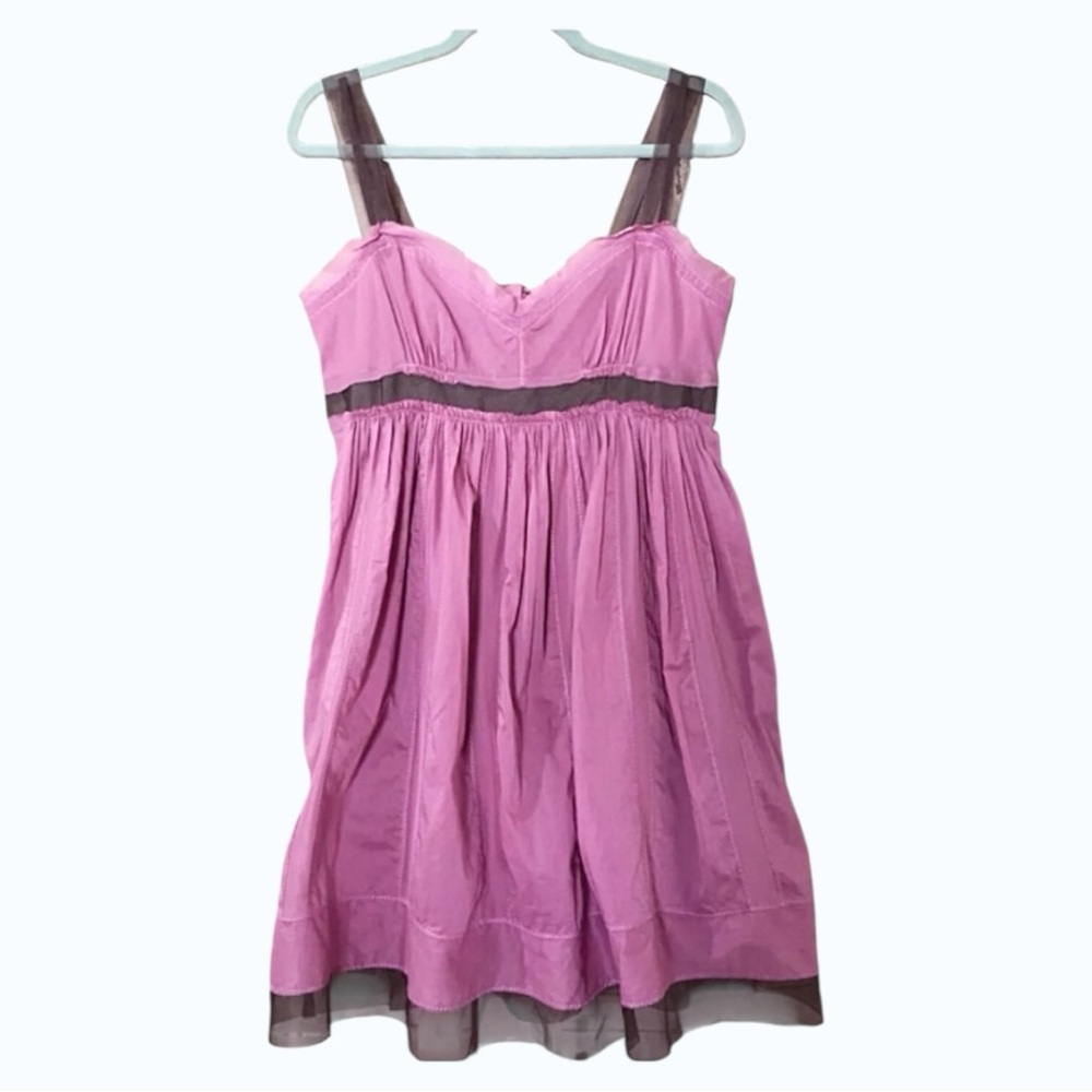 LOFT Sz 8 Mauve / Brown I Raw Edge Tissue Dress